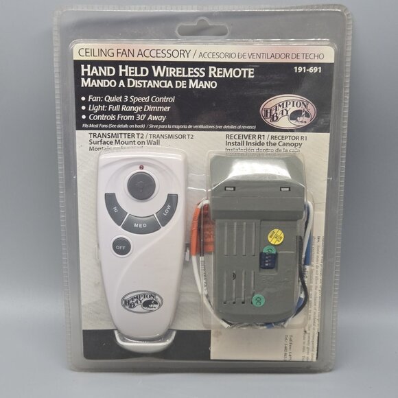 Hampton Bay Ceiling Fan Handheld Wireless Remote Control 191-691 NEW Sealed - Picture 1 of 2